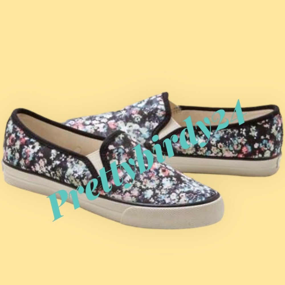 Retro AEO Floral Print Slide On Sneakers - Picture 2 of 8